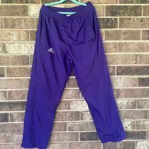 Adidas Track Sweatpants Retro High Waisted Wide Leg Mesh Lined Purple Size XS